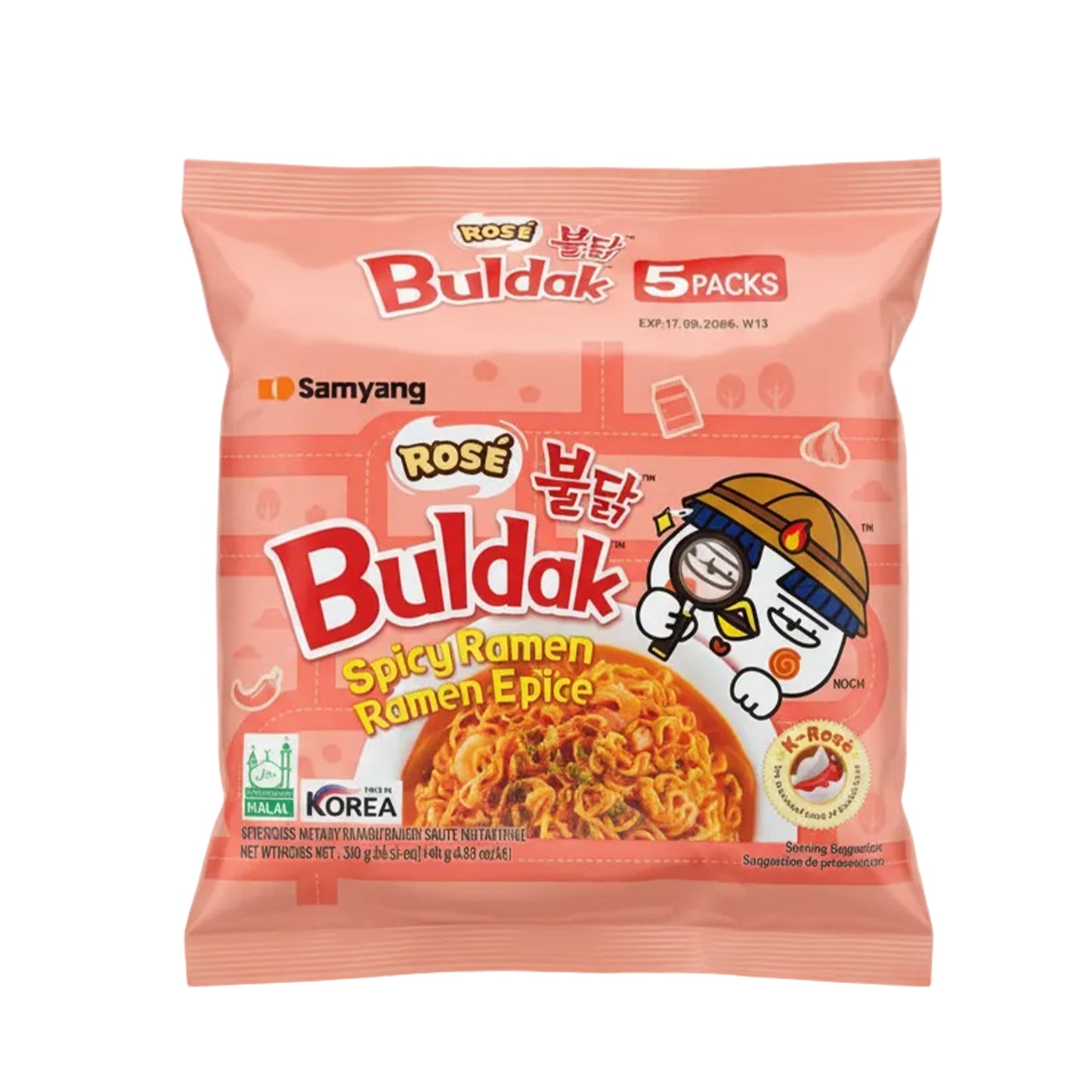 Samyang Buldak - Nouilles instantanées goût poulet épicé et rose 5x140g